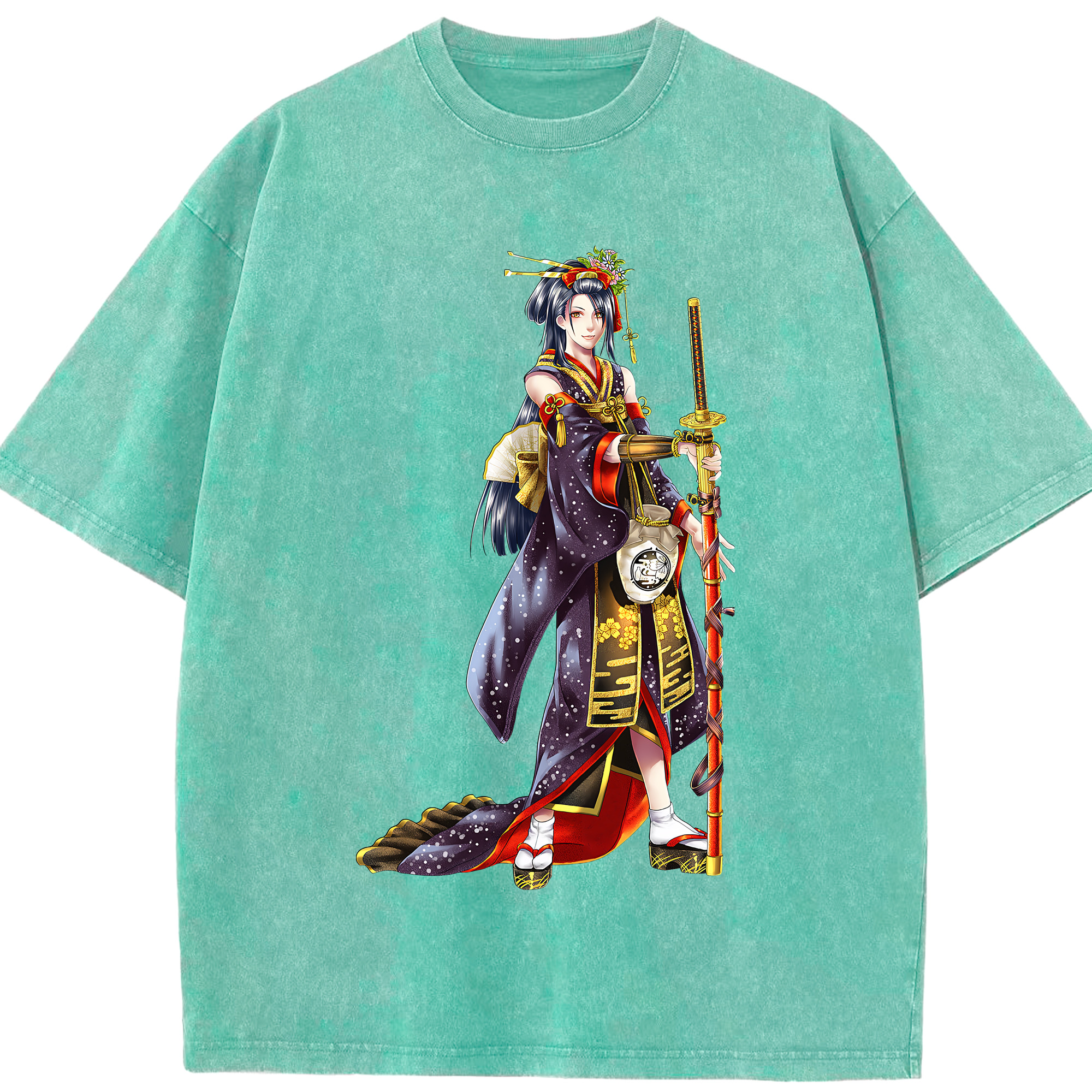 （画像用） 刀剣乱舞 Touken Ranbu 綿100% ヴィンテージ風 半袖Tシャツ（フロントプリント）